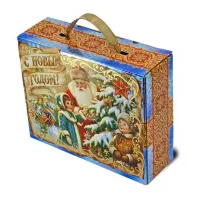 Сладкий новогодний подарок Чемоданчик Дед Мороз 1000 грамм премиум